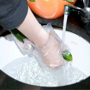 Sarung tangan plastik HDPE sekali pakai untuk mencuci sayuran