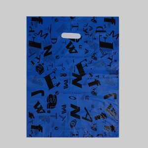 HDPE Die-Cut With Printing Garment PolyBag blue