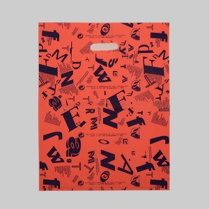 HDPE Die-Cut With Printing Garment PolyBag-red