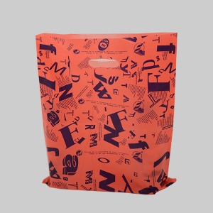 HDPE Die-Cut With Printing Garment PolyBag red1