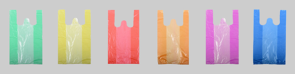 HDPE პლასტიკური სასურსათო მაისურის ჩანთა -ფერი ხელმისაწვდომია
