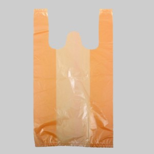 HDPE პლასტიკური სასურსათო მაისური ჩანთა - ფორთოხალი