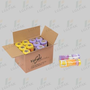 HDPE Star Sealed Garbage Bag In Different Color On Roll-carton