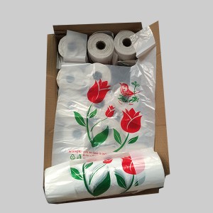 HDPE T-Shirt Supermarket Bag with Printing On Roll -package