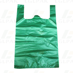 HDPE ٹی شرٹ کیریئر بیگ مختلف رنگوں میں- سبز