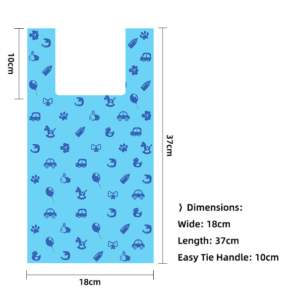 Dimensioni manico per borsa per pannolini profumata in HDPE