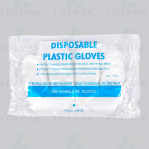 Disposable plastic HDPE gloves-package