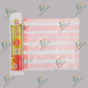 Disposable plastic table cloth- stripe red