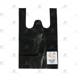 HDPE Black T-shirt Bag