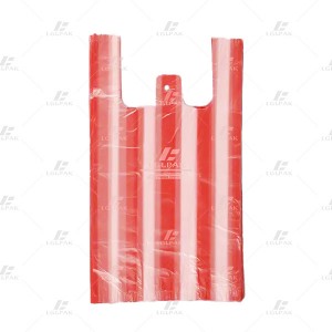 HDPE STRIPE T-SHIRT GROCERY BAG IN DIFFERENT COLORS