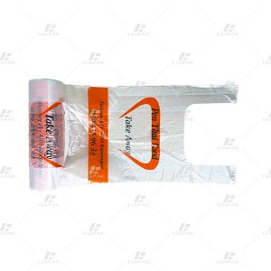 HDPE T-SHIRT RESTAURANT BAG WITH PRINTING ON ROLL