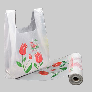 HDPE T-Shirt Supermarket Bag with Printing On Roll