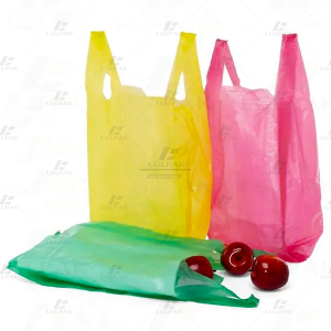 HDPE T-shirt carrier bags in different color