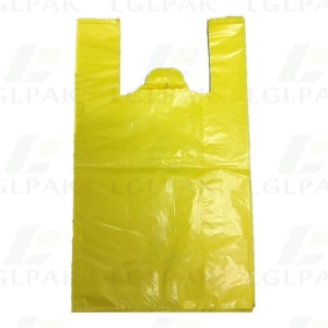HDPE T-shirt carrier bags in different color- Yellow