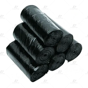 HDPE black trash bags on roll