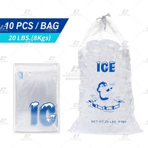 LDPE Printed Ice Bag With Drawstring