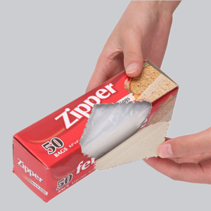 LDPE transparent ziploc freezer bags for storage-open