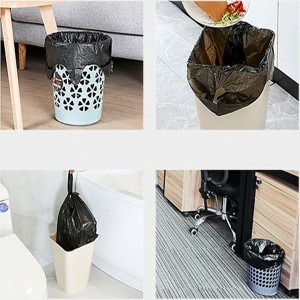 black recycle plastic bin bags in bulk-usage