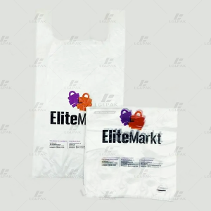 custom plastic T-shirt shopping bag with logo