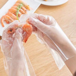 disposable plastic HDPE gloves-use