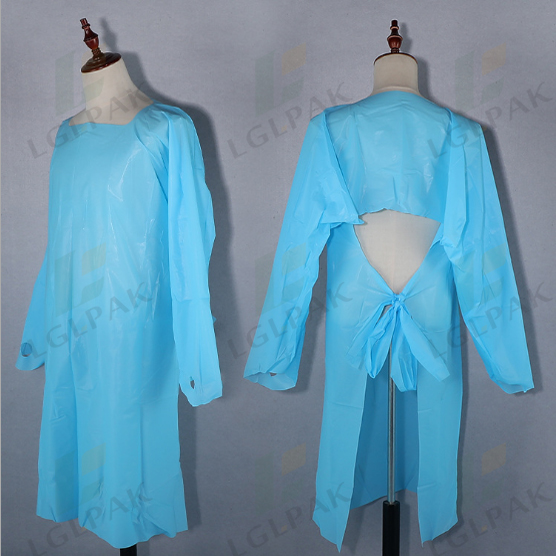 disposable protective aprons with sleeves  size