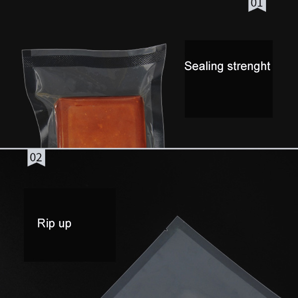plastic transparent food saver vacuum bags-detail