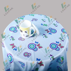 Factory making China Cheap Custom Non-Toxic Non-Slip Red Printing Coloring PVC Oilcloth Tablecloth